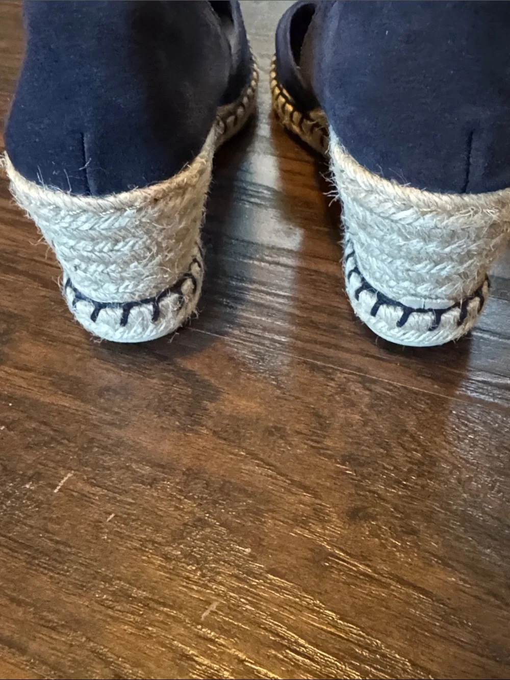Women’s Navy Suede Espadrille Wedge - Slip-On Comfort
